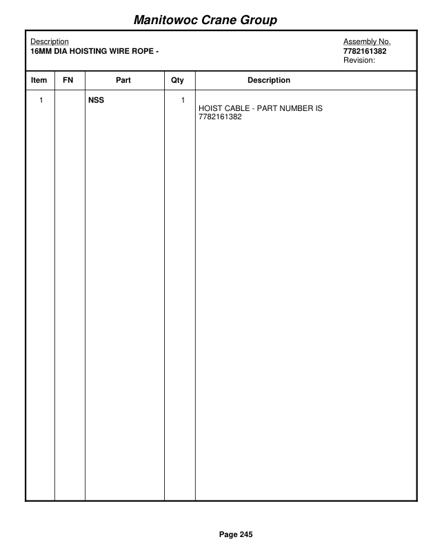 Grove RT540E Crane Parts Manual 228783 2008-2