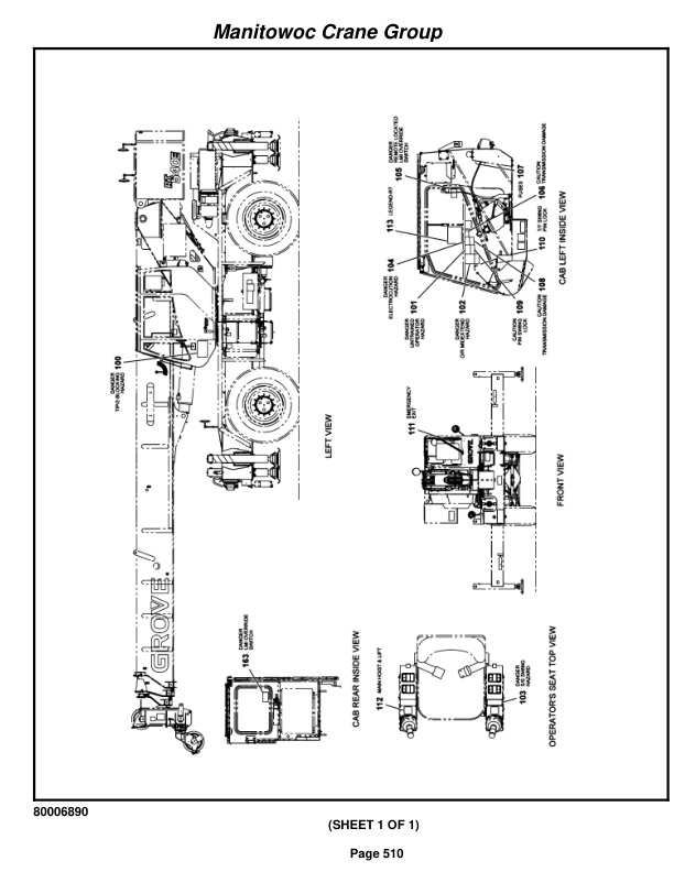 Grove RT540E Crane Parts Manual 229087 2008-3