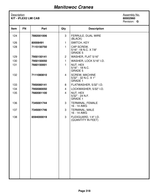 Grove RT540E Crane Parts Manual 231617 2011-2