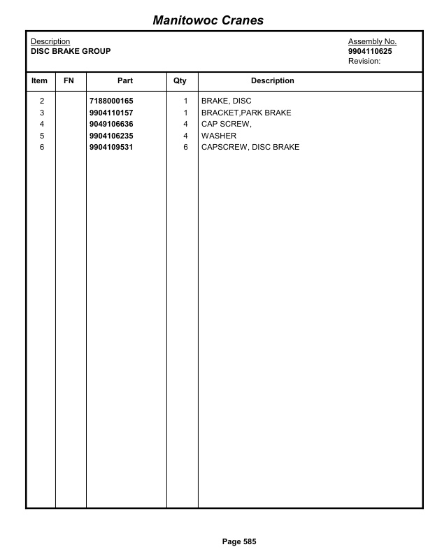 Grove RT540E Crane Parts Manual 233856 2013-3