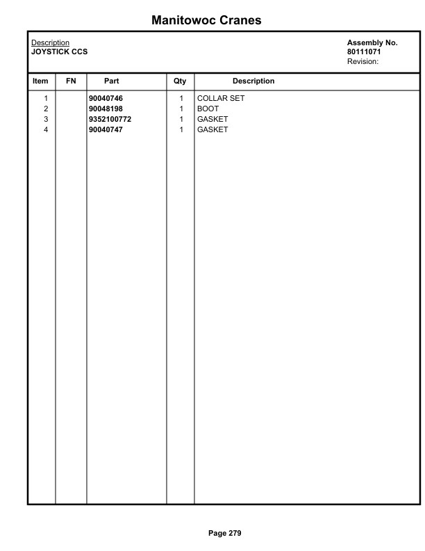 Grove RT540E Crane Parts Manual 237046 2021-2