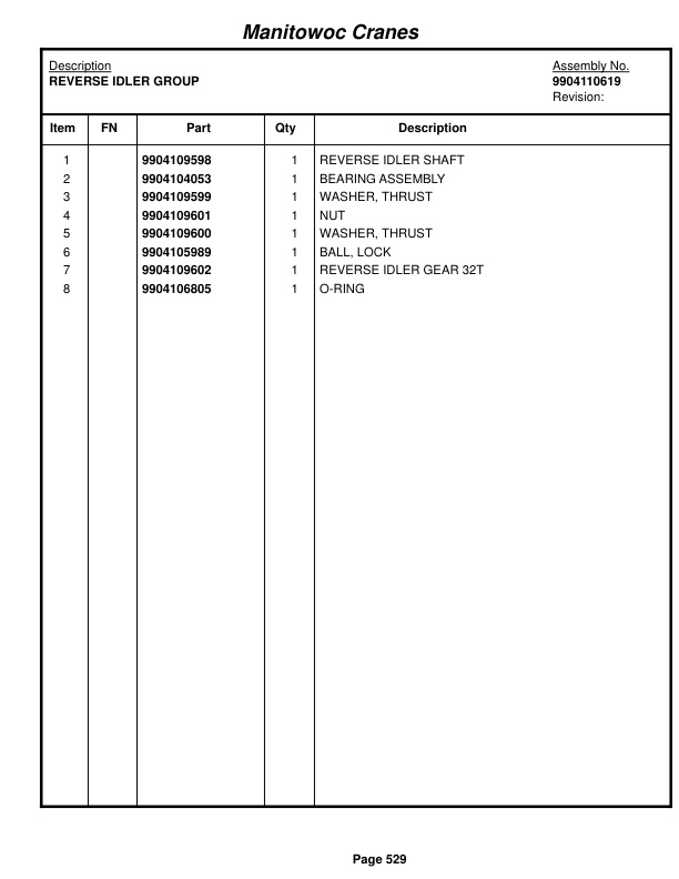 Grove RT540E Crane Parts Manual 258003 2017-3