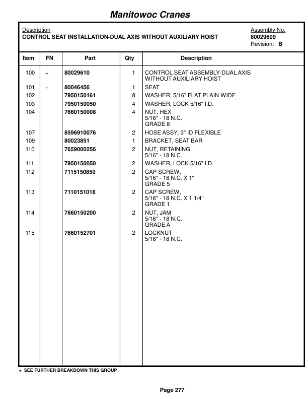 Grove RT540E Crane Parts Manual 280159 2014-2