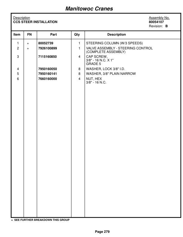 Grove RT540E Crane Parts Manual 400030 2016-2