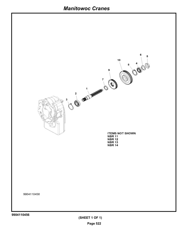 Grove RT540E Crane Parts Manual 612676 2018-3