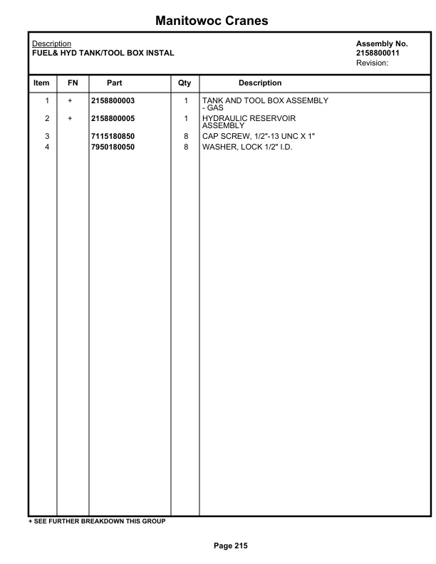 Grove RT58 Crane Parts Manual 3304 2020-3