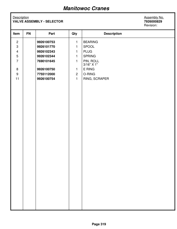 Grove RT58A Crane Parts Manual 40053 2010-3