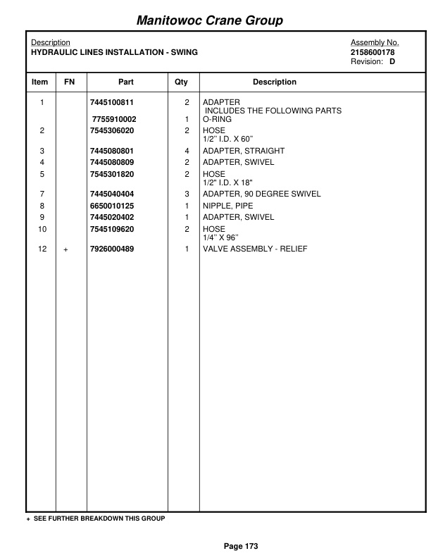 Grove RT58C Crane Parts Manual 47834 2005-2