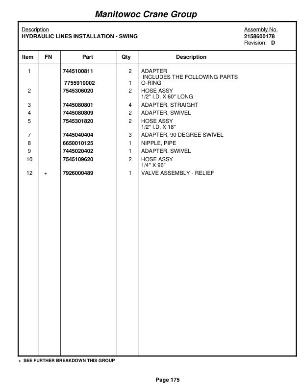 Grove RT58C Crane Parts Manual 48226 2008-2