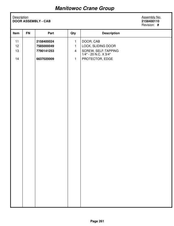 Grove RT58C Crane Parts Manual 73776 2005-2