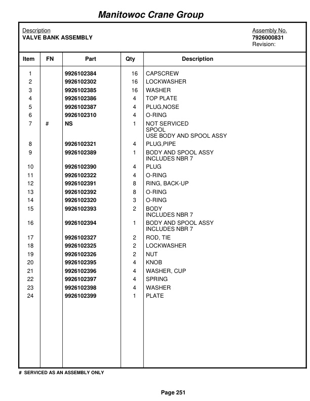 Grove RT58D Crane Parts Manual 75206 2005-2