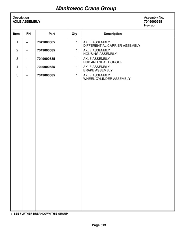 Grove RT58D Crane Parts Manual 75206 2005-3