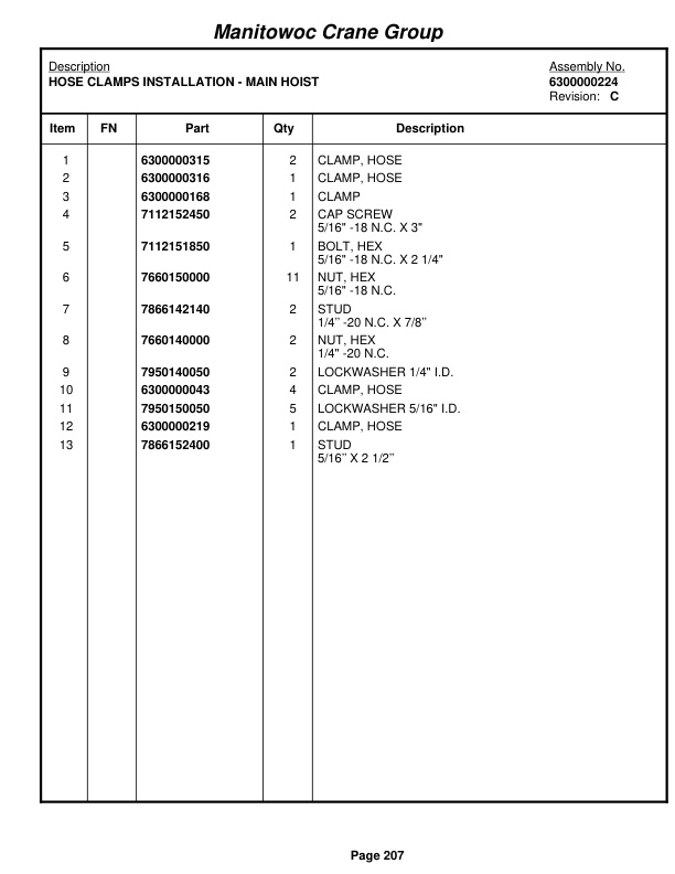 Grove RT58D Crane Parts Manual 76472 2005-2