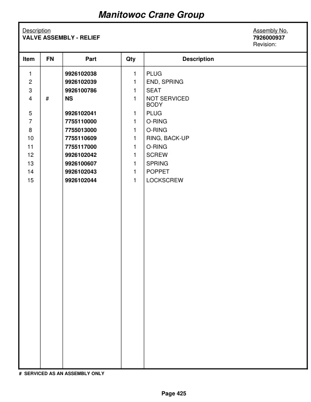 Grove RT58D Crane Parts Manual 76472 2005-3