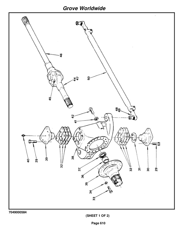 Grove RT58D Crane Parts Manual 77180 2003-3