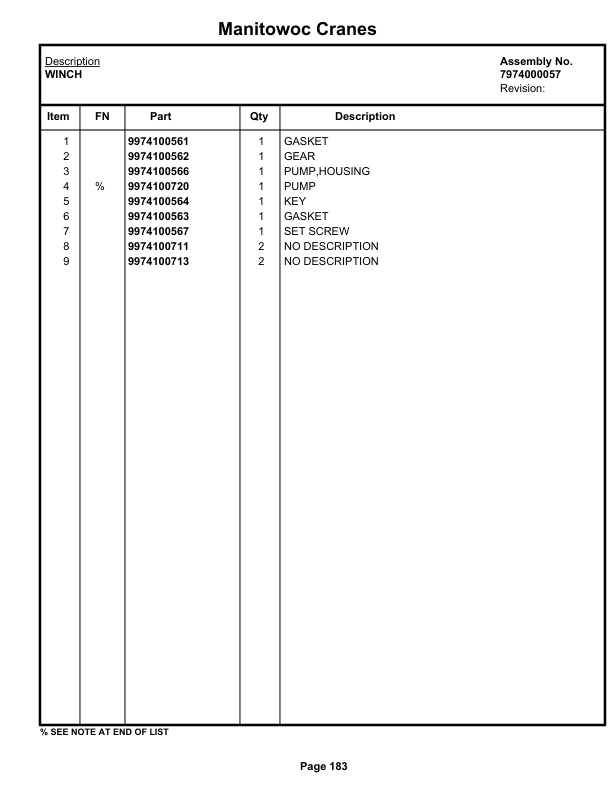 Grove RT59S Crane Parts Manual 4694 2019-2