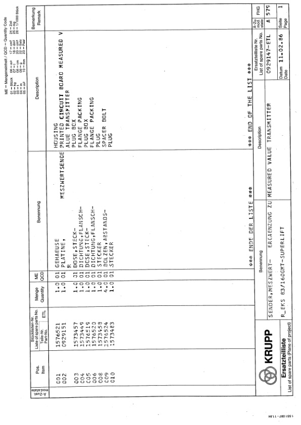 Krupp 180 GMT Crane Spare Parts List 1986 DE EN FR-2