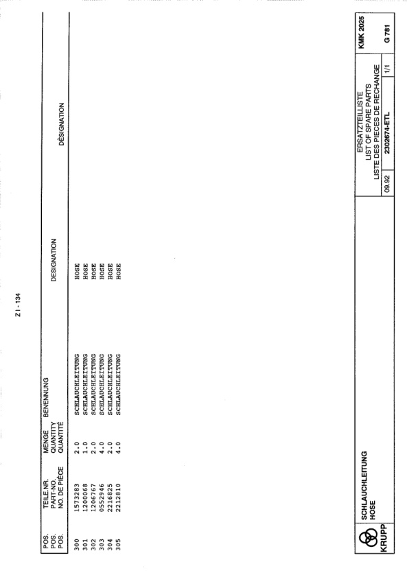Krupp KMK 2025 Crane Spare Parts List 2228351 1993 DE EN-2