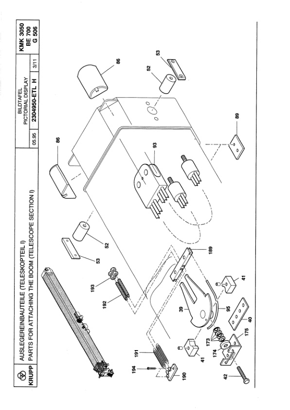 Krupp KMK 3050 Crane Spare Parts List 1995-08 DE EN-3