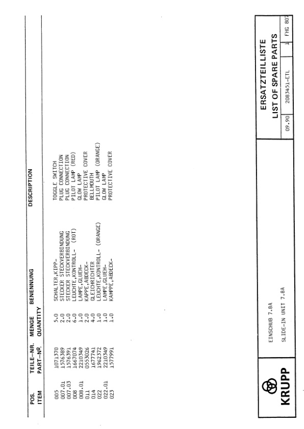 Krupp KMK 4070 Crane Spare Parts List 1991-03 DE EN-3