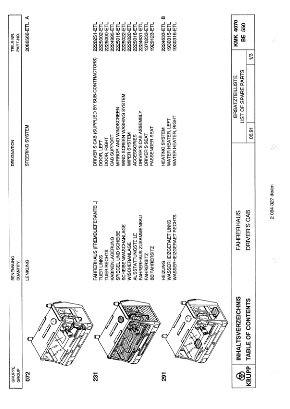 Krupp KMK 4070 Crane Spare Parts List 1991-06 DE EN-2