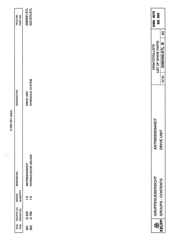Krupp KMK 4070 Crane Spare Parts List 1991-07 DE EN-3
