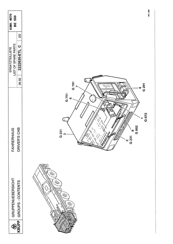 Krupp KMK 4070 Crane Spare Parts List 1992 DE EN-2