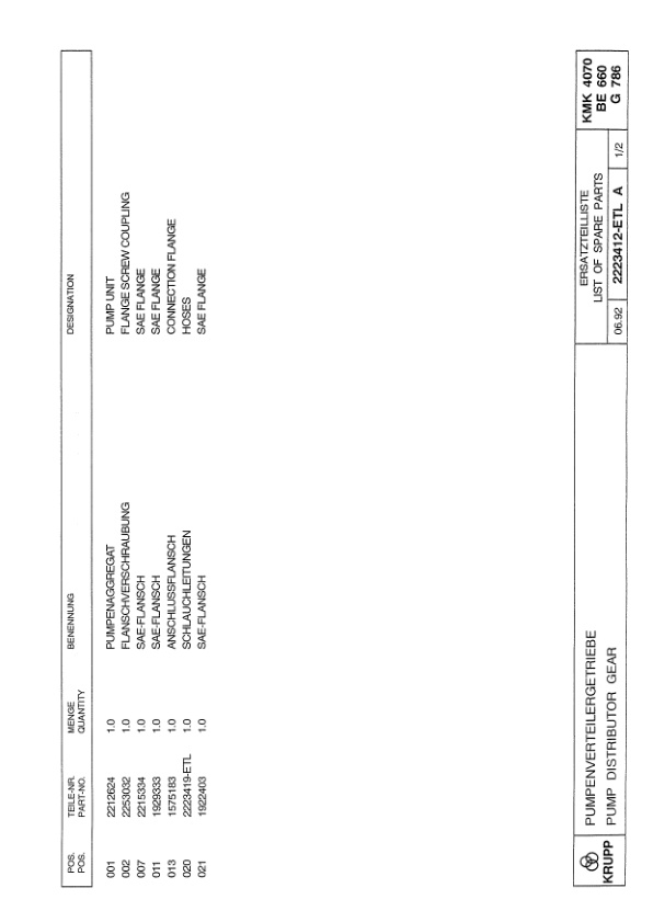 Krupp KMK 4070 Crane Spare Parts List 1993 DE EN-3