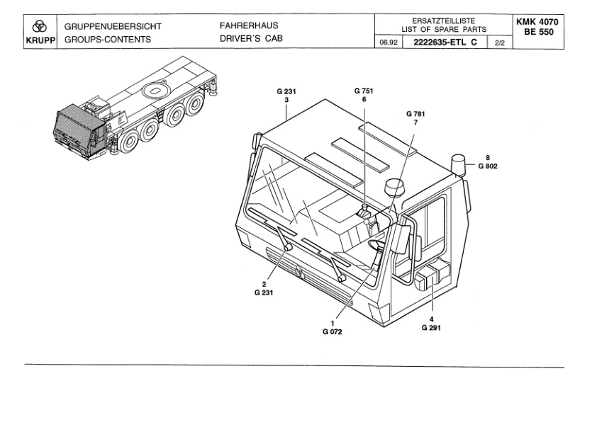 Krupp KMK 4070 Crane Spare Parts List 1994-06 DE EN-2