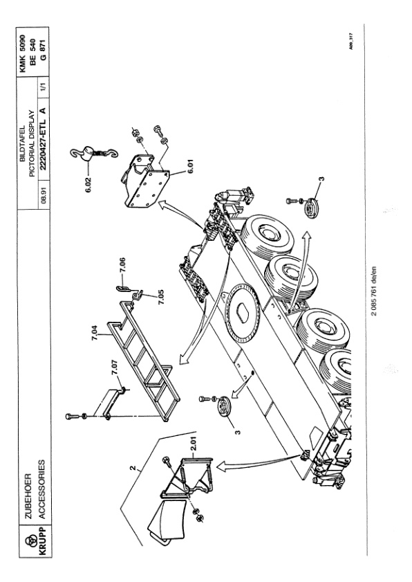 Krupp KMK 5090 Crane Spare Parts List 1991-08 DE EN-2