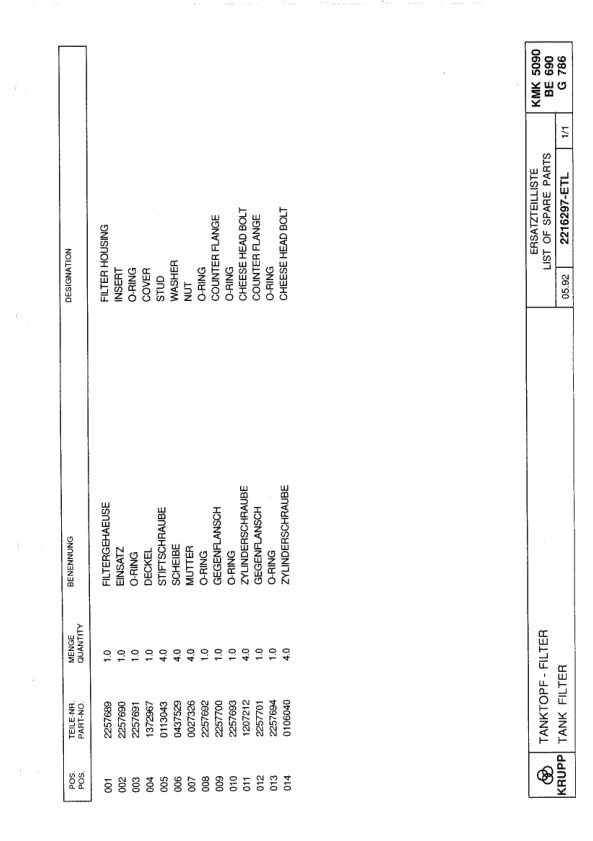 Krupp KMK 5090 Crane Spare Parts List 1996 DE EN-3