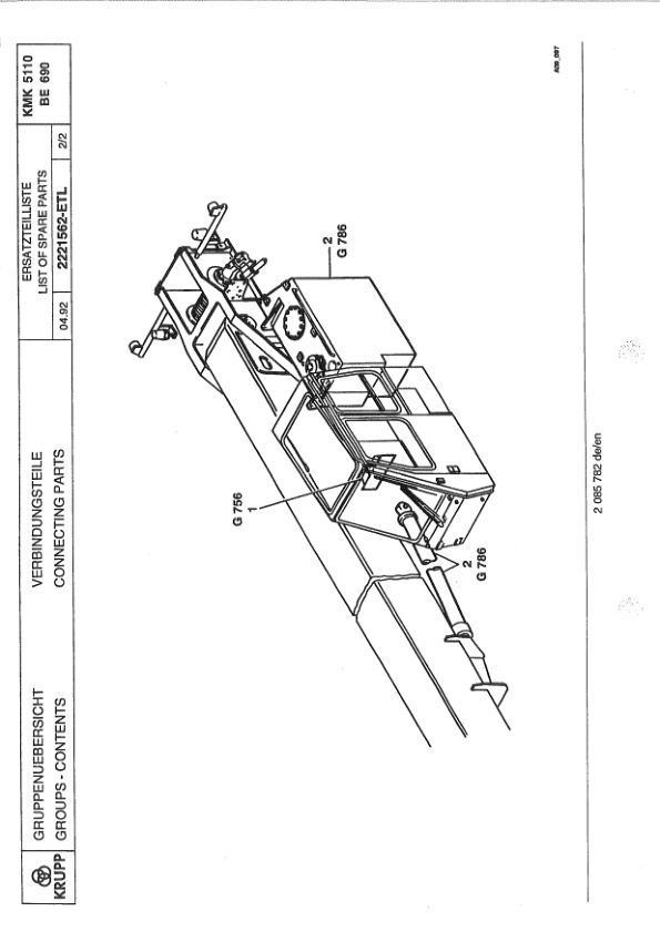 Krupp KMK 5110 Crane Spare Parts List 1992 DE EN-3