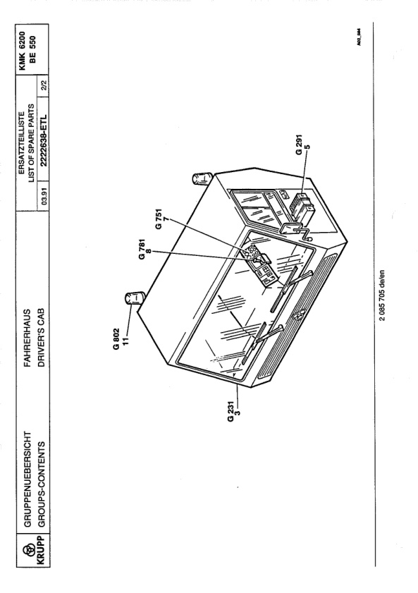 Krupp KMK 6200 Crane Spare Parts List 1991-03 DE EN-2