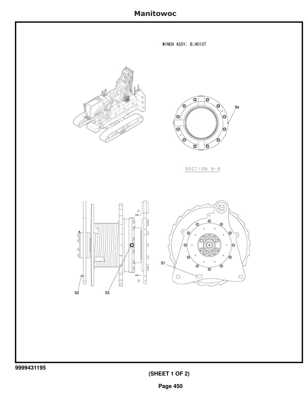 Manitowoc 11000-1 Crane Parts Manual 11001 2015-2