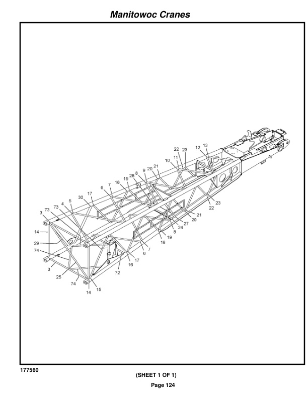 Manitowoc 14000 LUFF Crane Parts Manual 8885128 2021-3