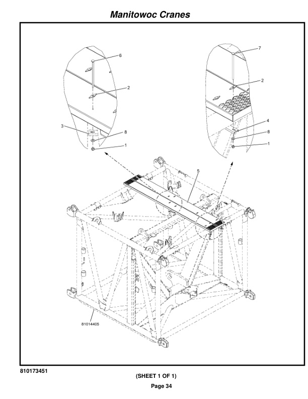 Manitowoc 16000BRS Crane Parts Manual 16008015 2022-3