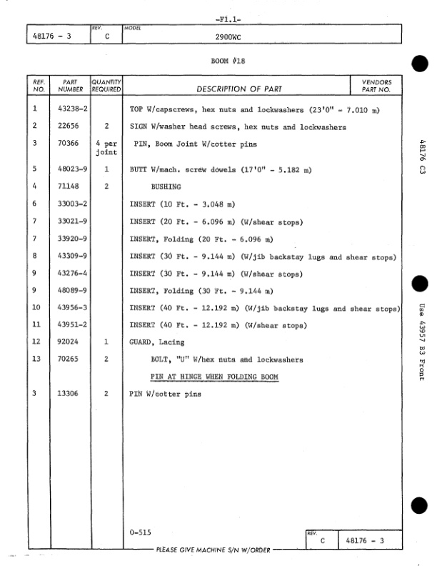 Manitowoc 2900WC Crane Parts Manual 29539 2005-3