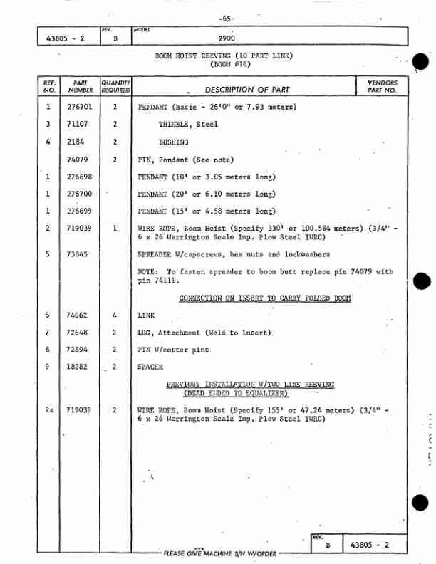 Manitowoc 2900WC Crane Parts Manual 29559 2005-3