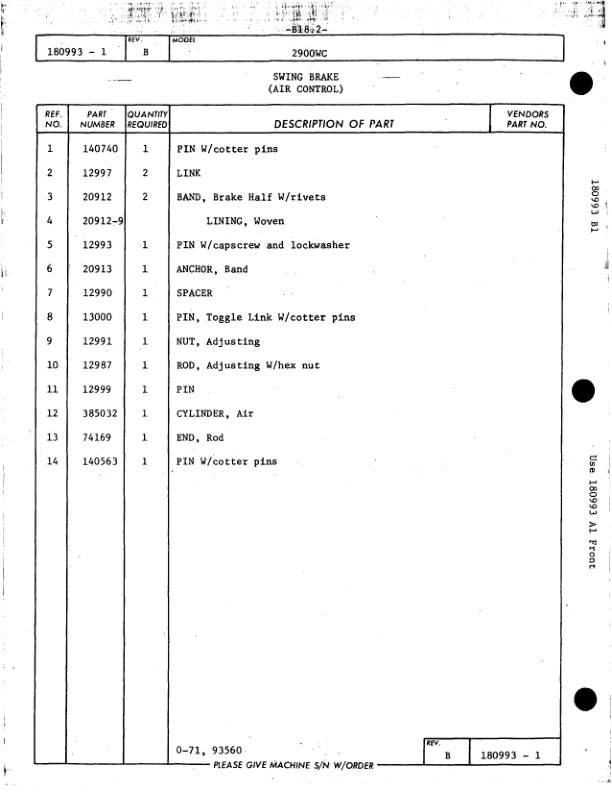 Manitowoc 2900WC Crane Parts Manual 29587 2003-2