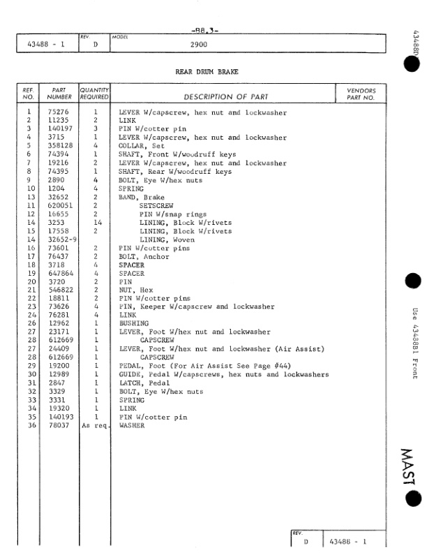 Manitowoc 2900WC Crane Parts Manual 29614 2004-2