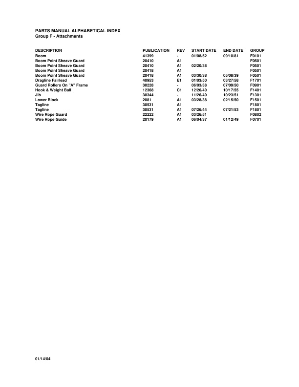 Manitowoc 3000 Crane Parts Manual 3412 2004-3