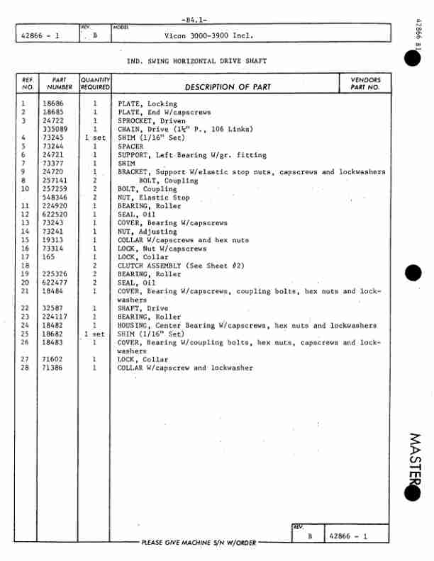 Manitowoc 3000W Crane Parts Manual 3000999 2003-2