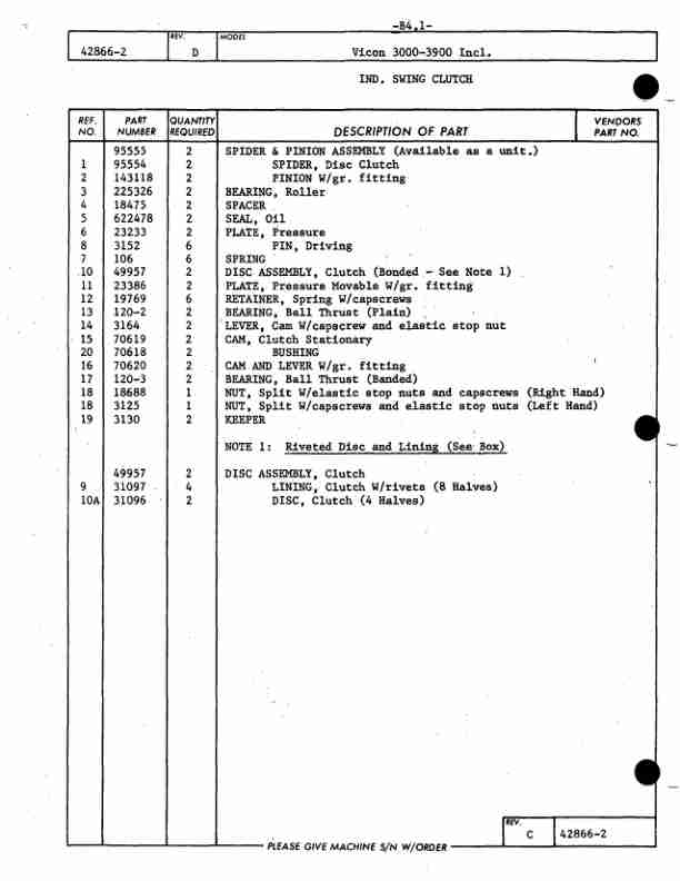 Manitowoc 3000W Crane Parts Manual 30273 2003-2