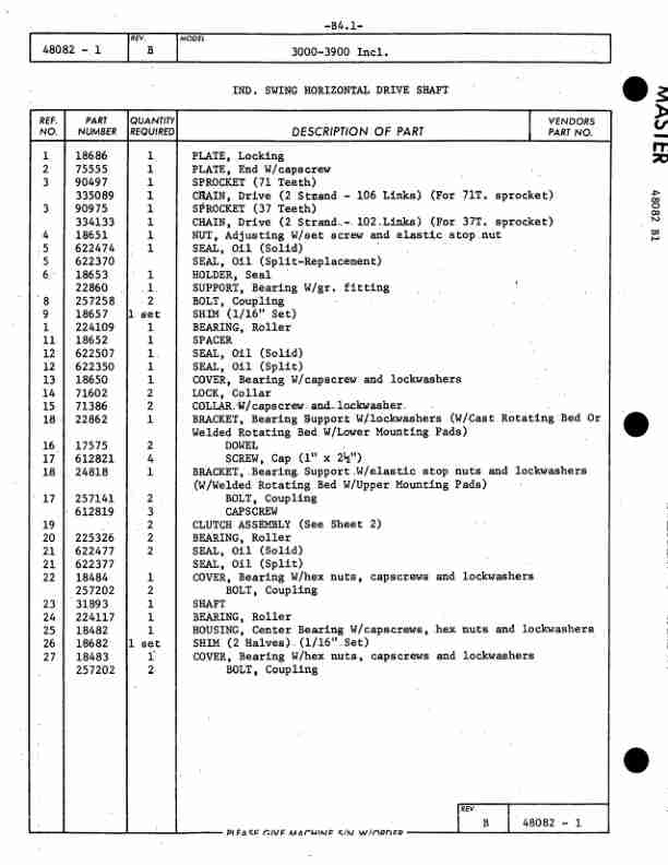 Manitowoc 3000W Crane Parts Manual 30315 2003-2