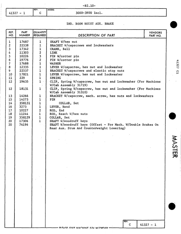 Manitowoc 3900 Crane Parts Manual 39464 2005-2