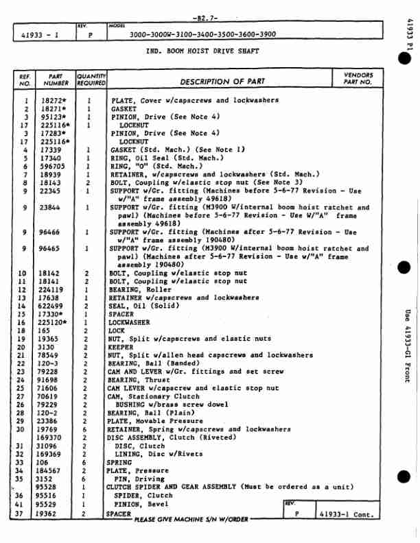 Manitowoc 3900 Crane Parts Manual 39544 2004-2