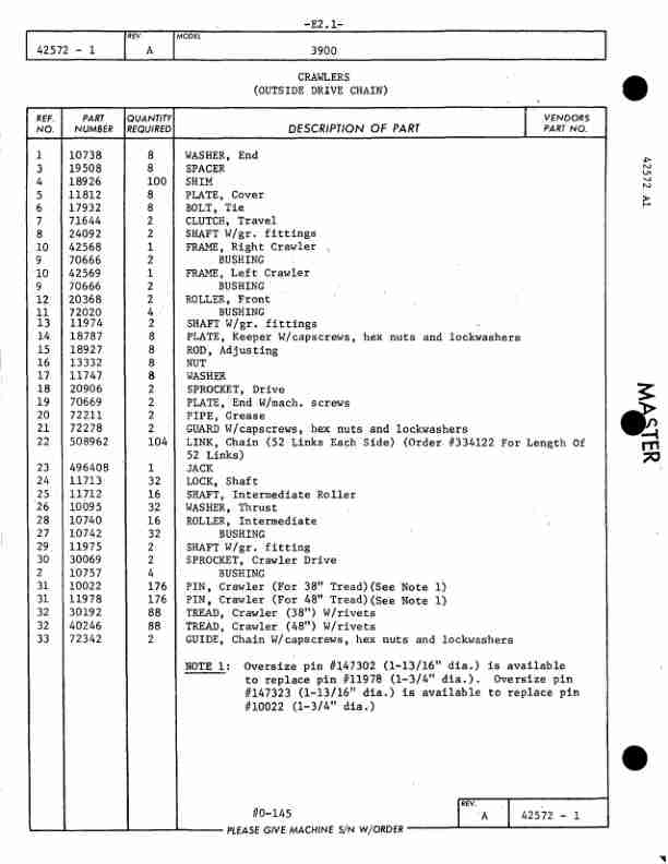 Manitowoc 3900 Crane Parts Manual 39544 2004-3