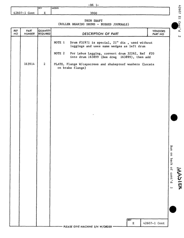 Manitowoc 3900 Crane Parts Manual 39673 2020-2