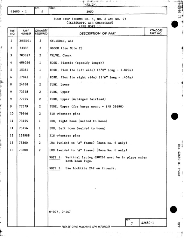 Manitowoc 3900 Crane Parts Manual 39808 2005-3