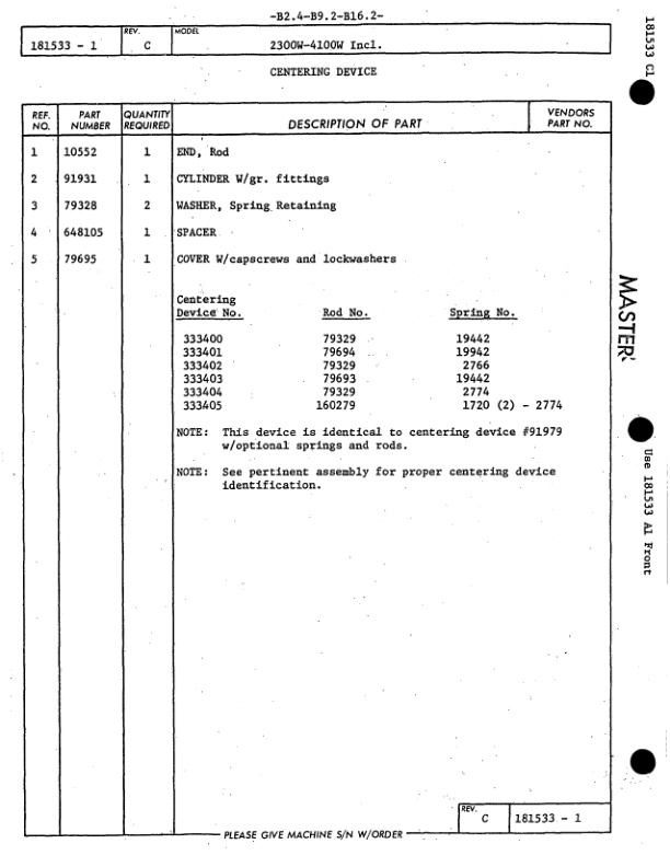 Manitowoc 3900T Crane Parts Manual 399065 2005-2